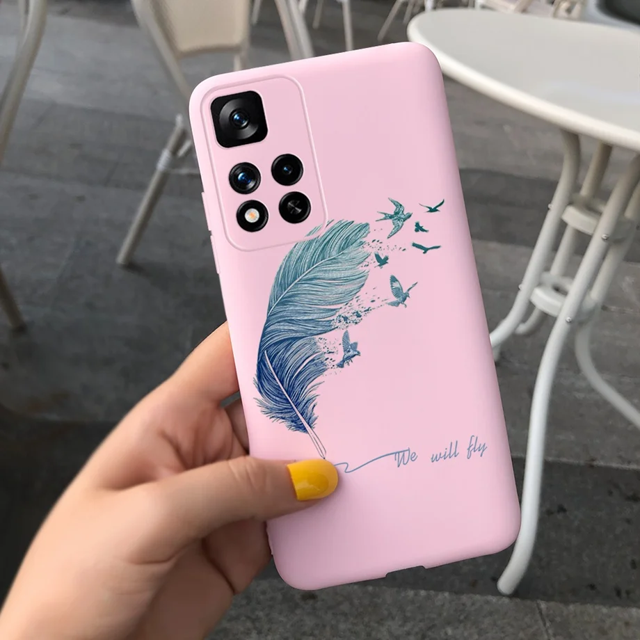 flip cases For Xiaomi Redmi Note 11 China Case 2021 6.6 inch Cute Girl Butterfly Flowers Back Cover For Redmi Note 11 Note11 Soft Silicone phone purse