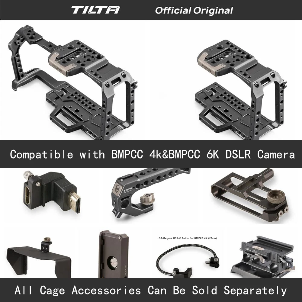 Skup Tilta TA T01 A G pełna klatka operatorska wszystkie zestawy akcesoriów do aparatu BMPCC 4 K 6 K górny uchwyt drewniany uchwyt boczny F970 bateria