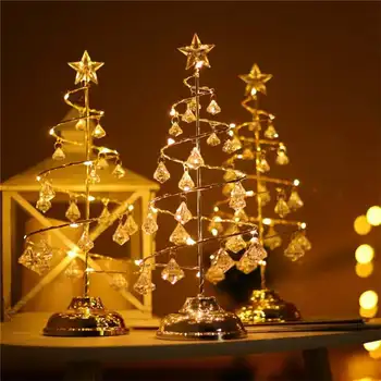 

Golden Crystal Christmas Tree LED Light Indoor Decoration Fairy Bedroom String Lamp for Girlfriend Kids Baby Gift Lantern