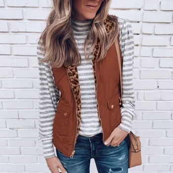 

JODIMITTY 2020 Womens Warm Sherpa Fleece Zip Up Reversible Vest Female Sleeveless Lightweight Fashion Jacket Outwear With Pocket