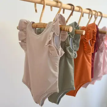 

Pudcoco 4 Colors Newborn Infant Baby Girl Boy Bodysuits Solid Lace Shorts Sleeve Jumpsuits Bodysuit Clothes Outfits