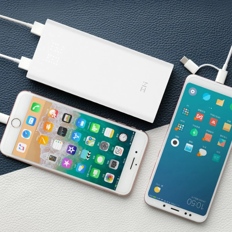 Внешний аккумулятор ZMI 20000 мАч 27 Вт QC3.0 быстрая зарядка двойной USB внешний для iPhone