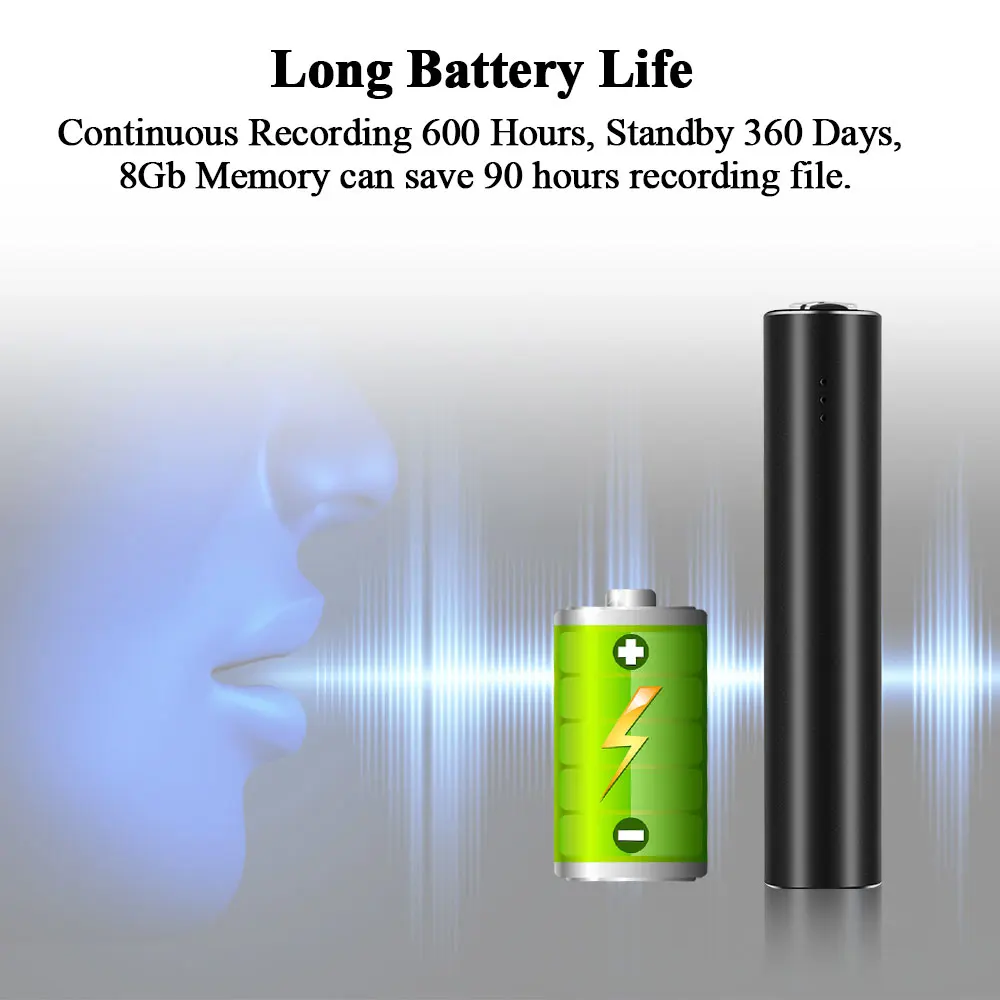Mini Audio Voice Recorder Activated 8GB-32GB Professional Magnetic Digital Sound Dictaphone Denoise Record MP3 Player 600Hrs voice recorder
