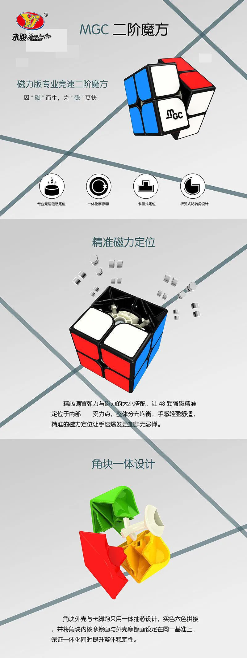 [Куб Yongjun MGC Магнитная версия второго заказа Magic Cube] Магнитный 2(по заказу) гладкая на самом деле Скорость игра только в том случае, развивающая игрушка