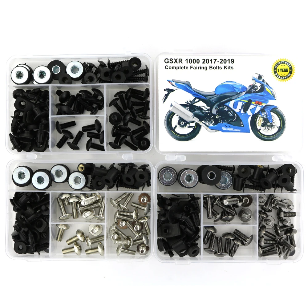 

Fit For Suzuki GSXR1000 GSXR 1000 2017 2018 2019-2024 Complete Covering Full Fairing Bolts Kit Steel Clips Bodywork Screws Nuts