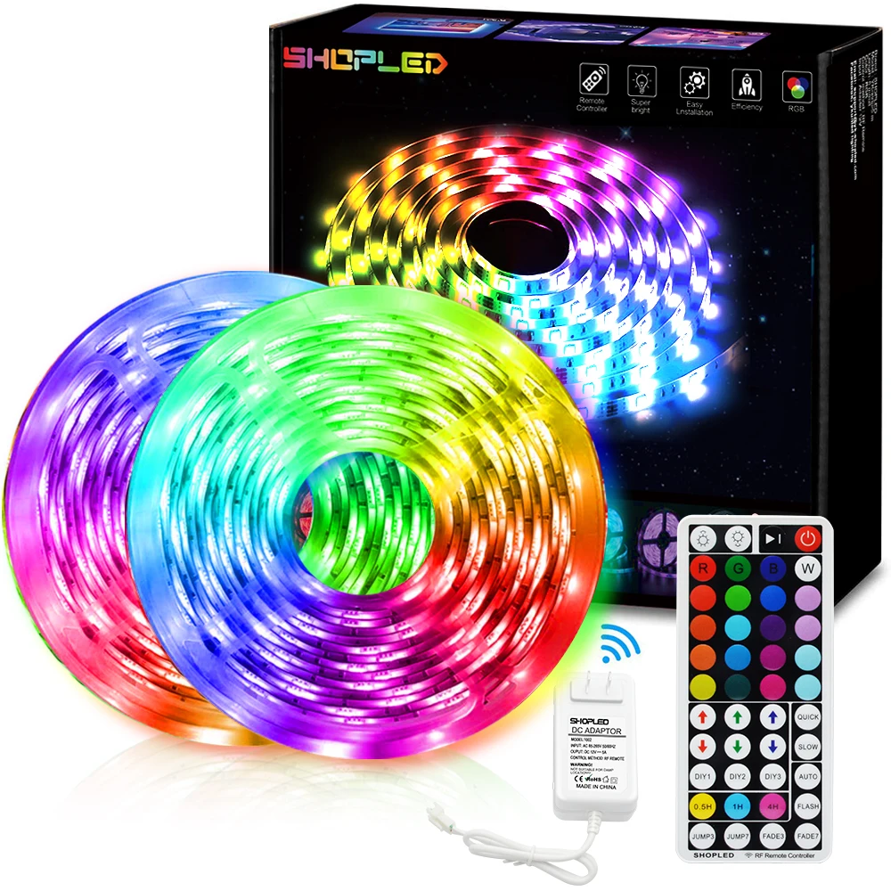 

SHOPLED 12V 24 Led Light Strip 5050SMD Tape 5M 10M Bluetooth APP RF Remote Control Living Room Lighting Music Decorative Lamp