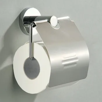 

Concise Stainless Steel Roll Paper Holder Wall Mount Toilet Paper Holder with Phone Shelf Bathroom Fixture Bathroom Accessories