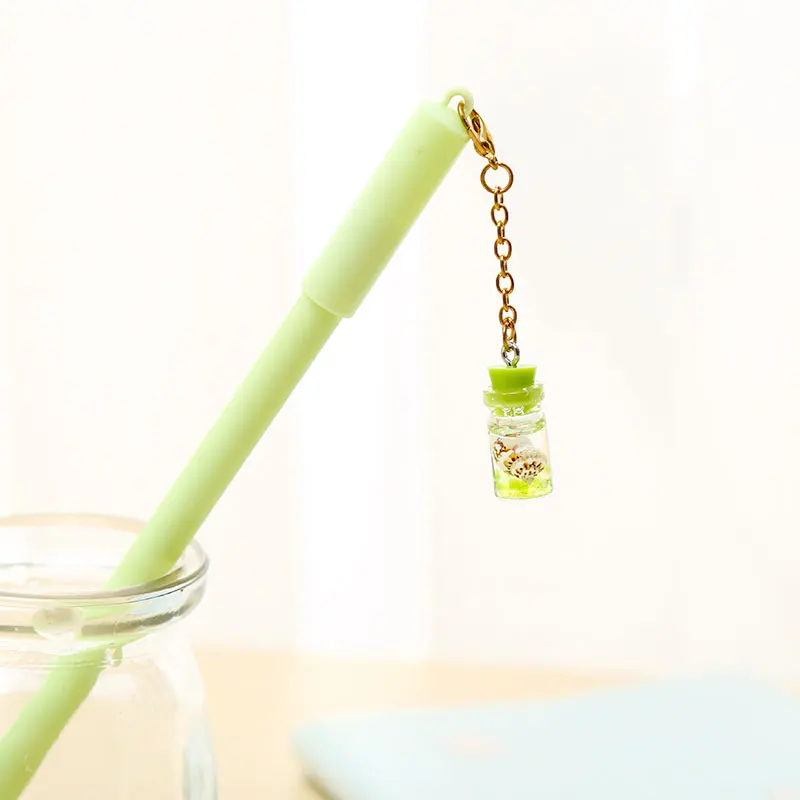 green 1pc Гелевая ручка с чернилами в форме раковины Kawaii для школы и офиса, креативная ручка с подвеской в виде каваи, милые вечерние ручки - Цвет: green 1pc