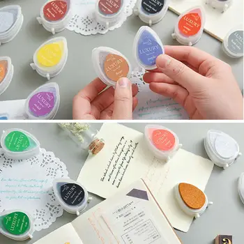 

1PC Creative Scrapbooking Oil Rubber Stamps Ink Pad DIY Decoration Colored Shape Inkpad Kawaii Tool Drop Inkpad Water Art T3Y0