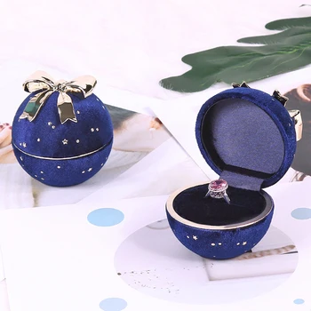 

Durable Velvet Jewelry Box Bowknot Ring Necklace Display Organizer Packaging