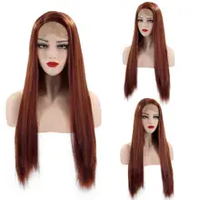 Новинка, взрывная модель, европейский и американский синтетический парик, Женский передний парик из синтетического волокна, длинные прямые волосы, парик 24 дюйма