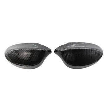 

Left+Right Carbon Fiber Replace Side Mirror Cover Caps For BMW E90 05-07