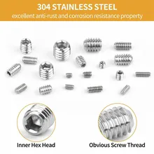 

300pcs Hex Grub Screw Assortment Kit Accessories Combination M3/M4/M5/M6/M8