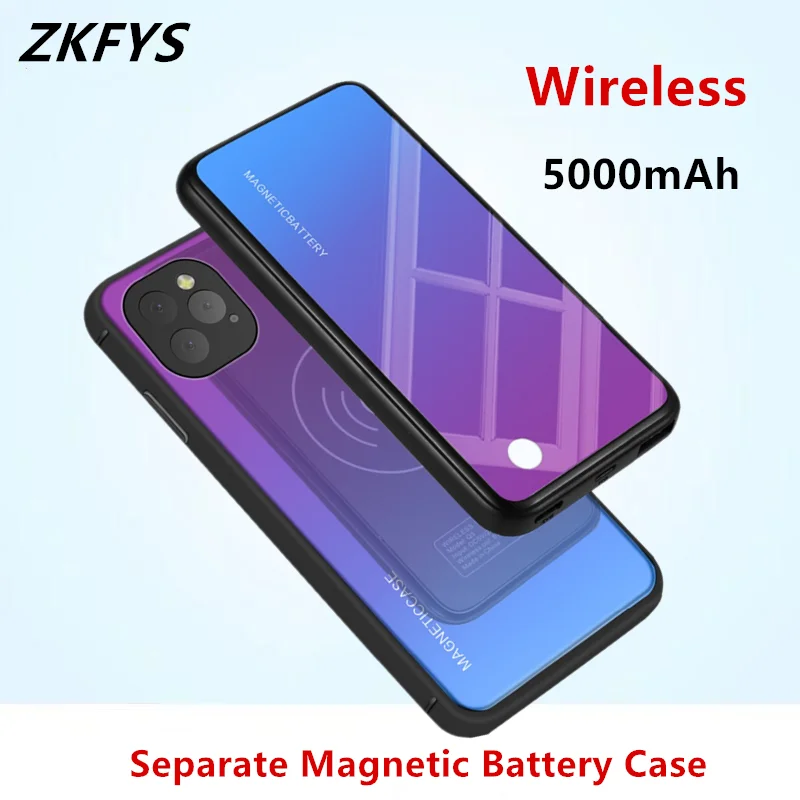 Магнитный беспроводной Чехол для зарядки аккумулятора s для iPhone 11 Pro Max внешний аккумулятор чехол для зарядного устройства для iPhone 11 Pro Чехол для питания