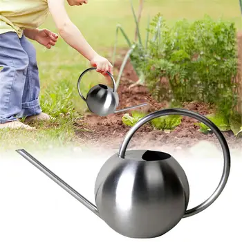 

Watering Can Long Spout Watering Pot Stainless Steel Sprinkling Can Portable Plants Waterer For Garden Bonsai Indoor Plants 1L