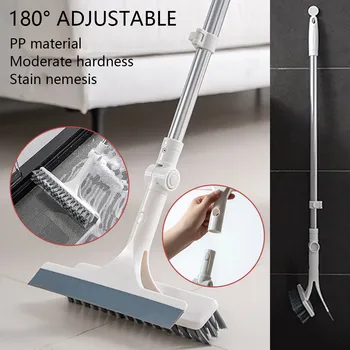 

Household Cleaning Brush Cleaner 2 in 1 Cleaning Tool with Elbow and Straight Extension Pole 45 Inch Multifunctional cleaning