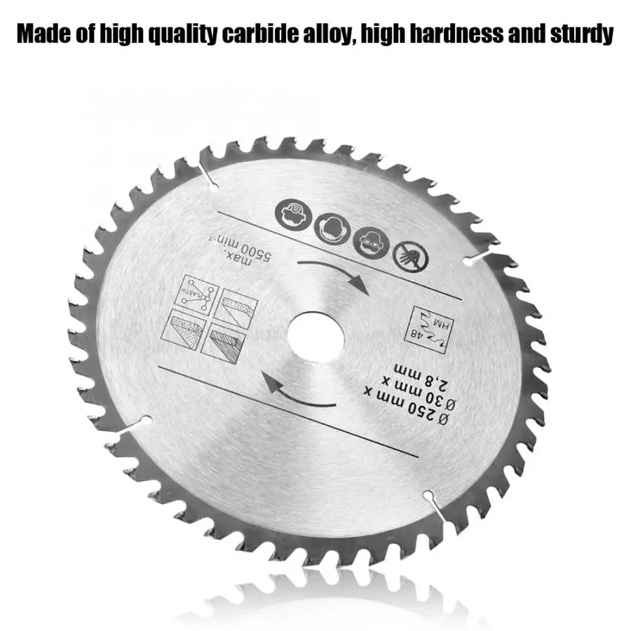 

Circular Saw Blades Disc Circular Saw Blades 250mm 48T & 60T TCT Saw Disc Blade 30mm Bore Oscillating Tool