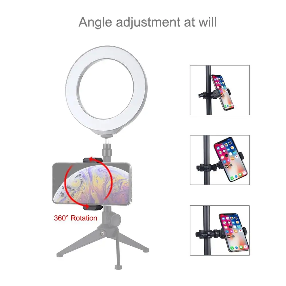 PULUZ Handlebar Adapter Mount Mobile Phone Clamp Bracket Smartphone Holder Live Broadcast Video Shooting Make-up Selfie Bracket
