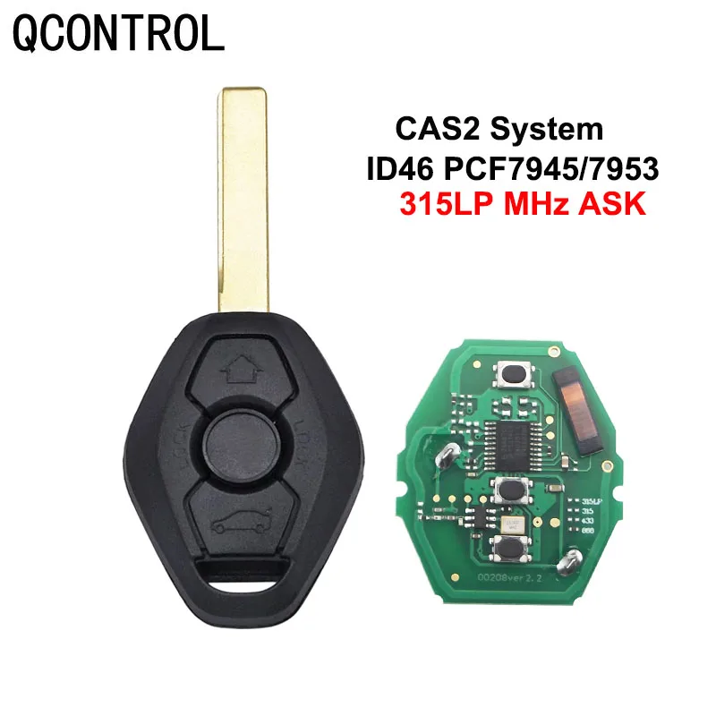 QCONTROL 315LP MHz ASK Remote Key fit for BMW 3/5 Series CAS2/CAS2+ System ID46-7945 Chip HU92 Key Blade qcontrol remote key fit for bmw 3 5 series cas2 cas2 system id46 7945 chip hu92 key blade 868mhz