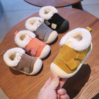 

Plush warm baby cotton shoes snow boots for boys and girls