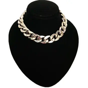 

Punk Miami Cuban Choker Necklace Collar Statement Hip Hop Big Chunky Aluminum Gold Color Thick Chain Necklace Unisex Jewelry