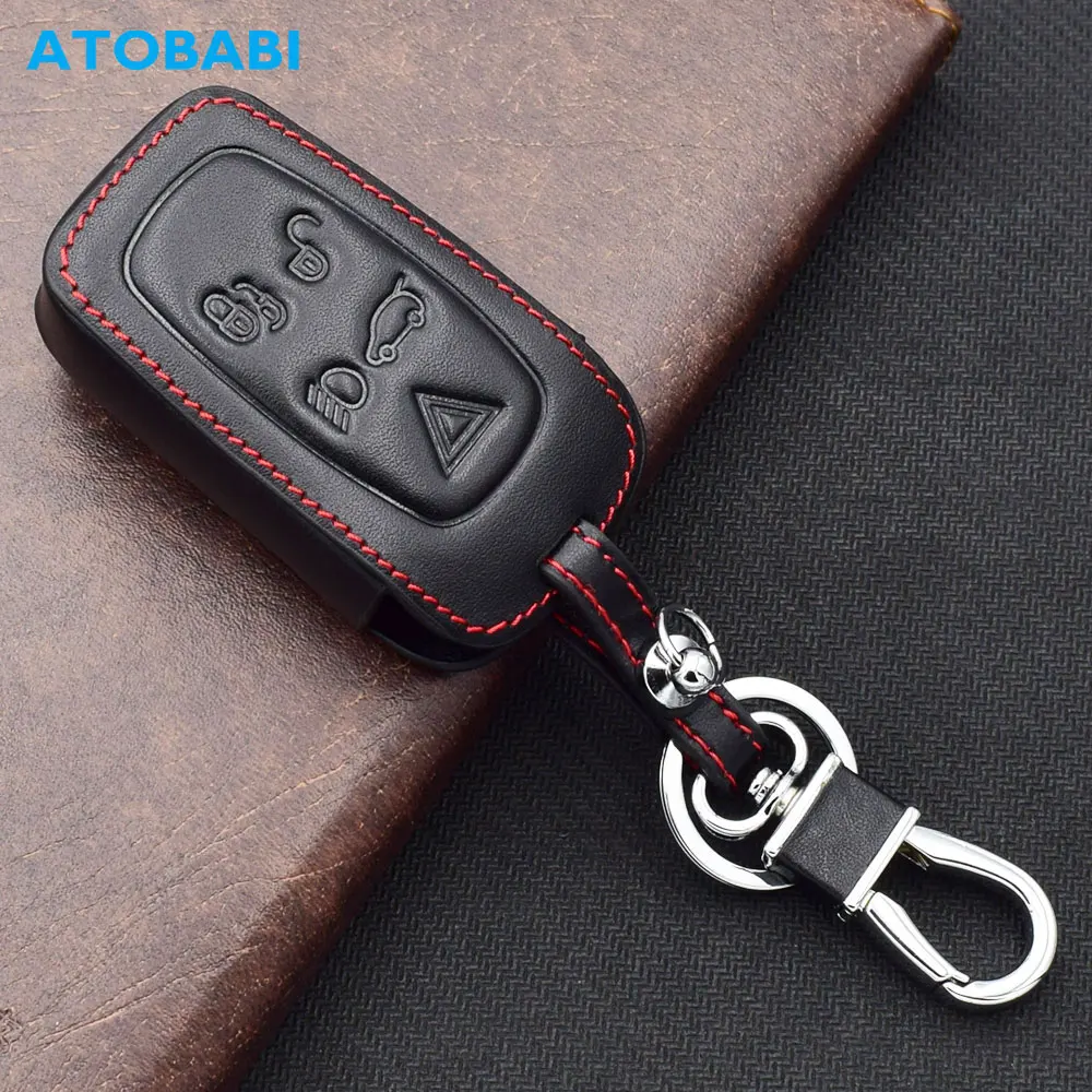 Custodia Portachiavi In Pelle Atobabi Per Land Rover Lr4 Range Rover Sport Evoque 2015 5 Pulsanti Smart Remote Control Fob Protector Cover
