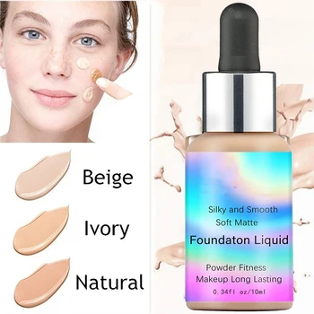

Foundation Base Makeup Professional Face Matte Finish Liquid Make Up Concealer Cream Waterproof Natural Cosmetic