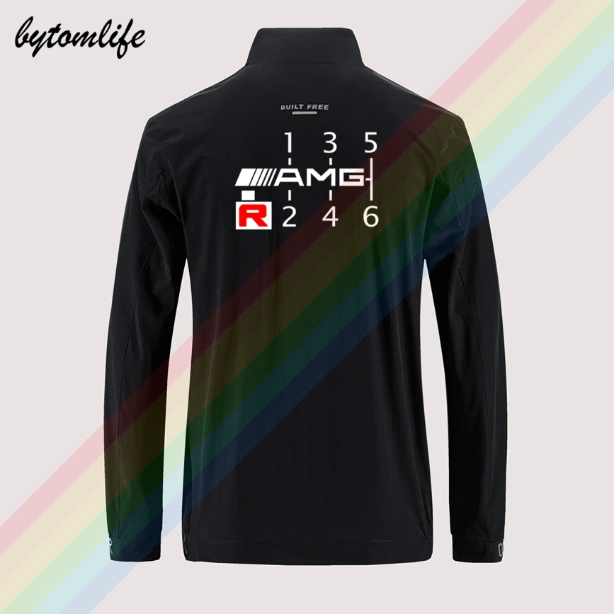 

2020 M-Power AMG Motorsport Slim Sport Jacket Men's Street Windbreaker Zipper Balck Thin Casual Back Printing Coat Asian Size