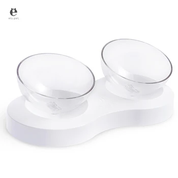 

e els pet Raised Pet Bowls for Cats and Small Dogs - Plastic 20 Degree Tilted Elevated Dog Cat Food and Water Bowls Stand Feeder