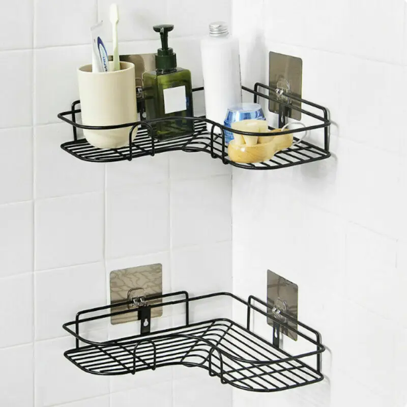 Bathroom Triangular Shower Shelf Corner Bath Storage Holder Organizer Rack LOT 