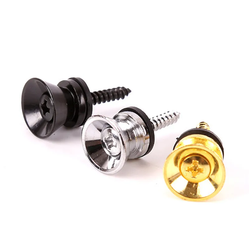 Multi-Color Metal Strap Lock Buttons for Guitars and Bass Instruments