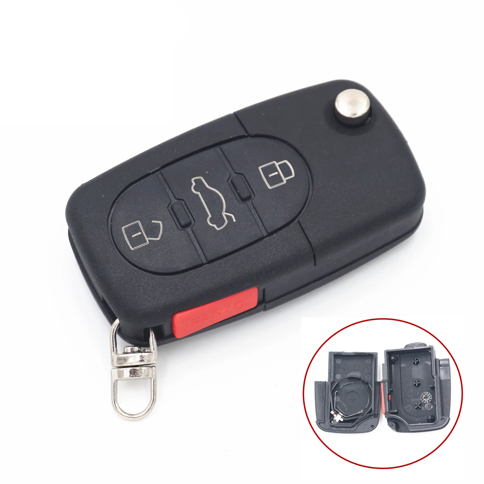 WFMJ 4 кнопки флип пульт умный чехол для ключей оболочка Fob Volkswagen HLO1J0959753F 1998 1999 2000 2001