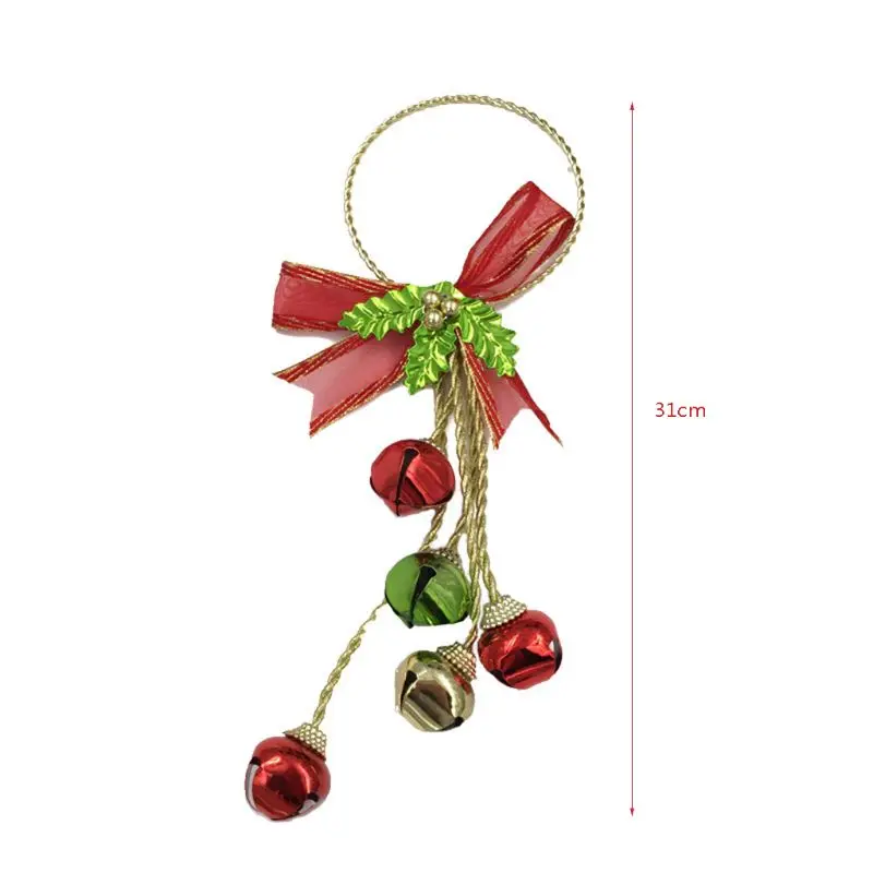 Christmas Jingle Bell Door Hangers with Bow for Christmas Decorations Ornaments