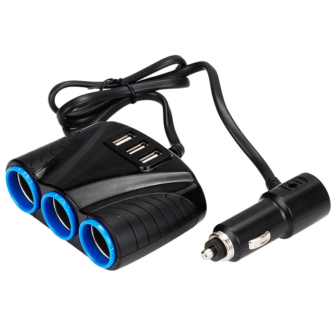 3 порта USB способа 3.1A Синяя светодиодная розетка для автомобильного