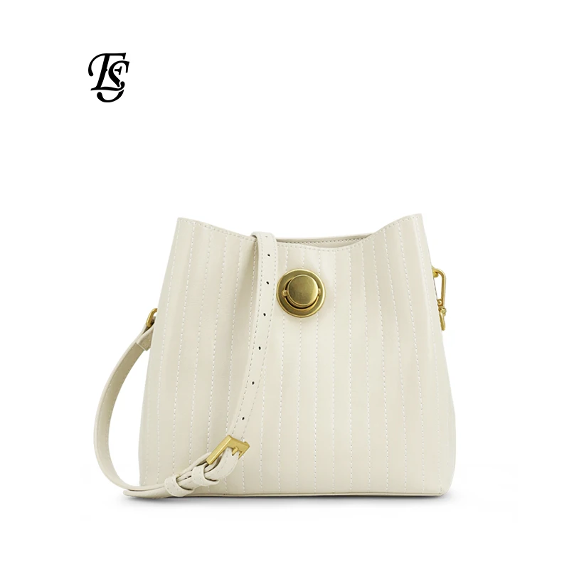 Модная женская сумка через плечо, Большая вместительная черная кожаная сумка, кремово-белая сумка-мешок, сумка через плечо, стерео сумка - Цвет: Creamy-White