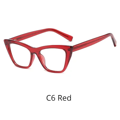 C6 Red Ralferty TR90, женские очки, прозрачные, кошачий глаз, очки, оправа для очков для женщин, CP Pin Insert, без диоптрий, близорукость, F93349 - Цвет оправы: C6 Red