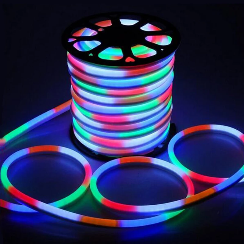 buy Fanlive 50m lot Ac 220v LED Stripe Neon Light 80leds M LED Rgb Strip Waterproof Flexible Light Warm White cool White AC85 265V