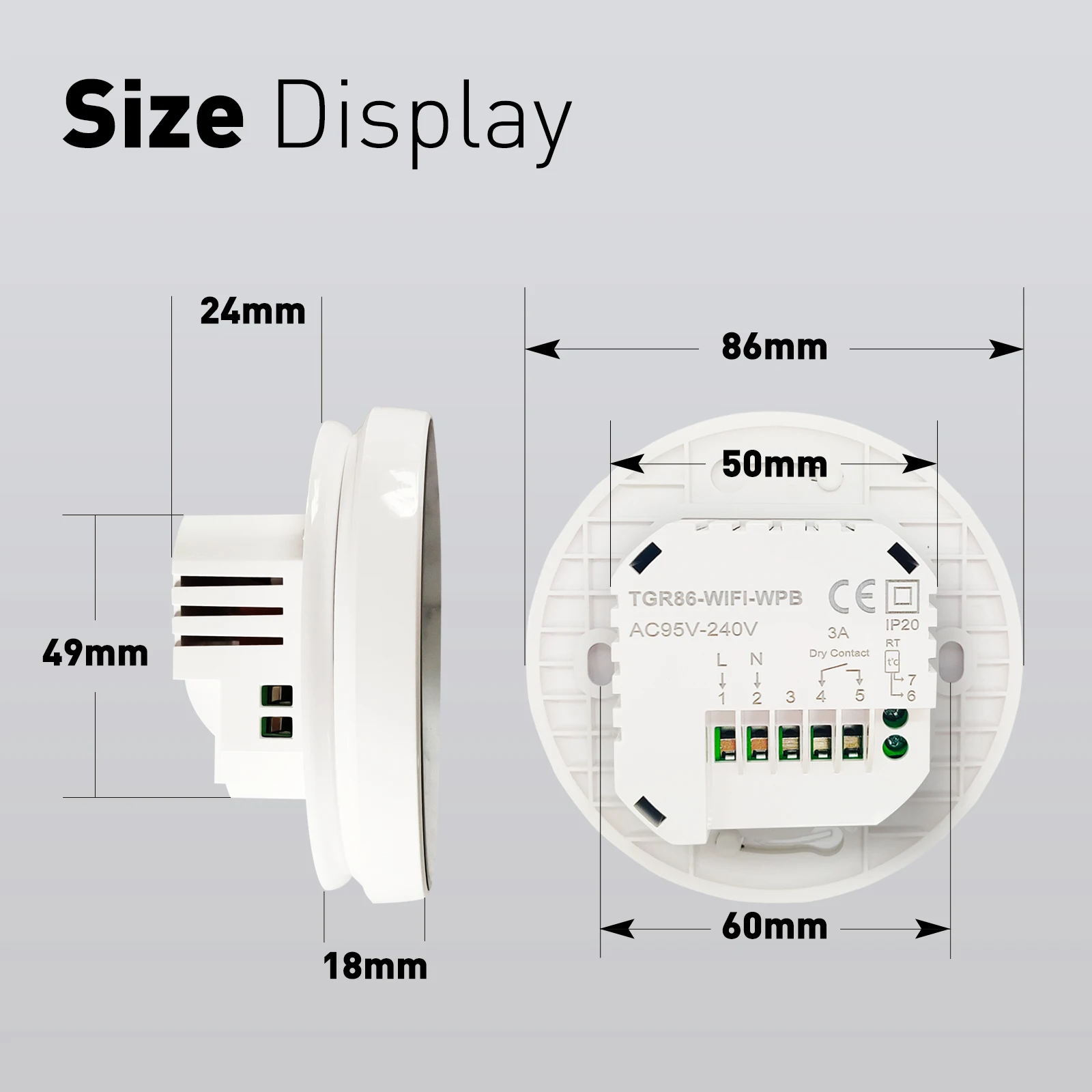 Beok Thermostat Connecté et Intelligent WiFi Thermostat sans Fil +récepteur  Thermostat chaudiere gaz,programmable Tuya APP Compatible avec Alexa et