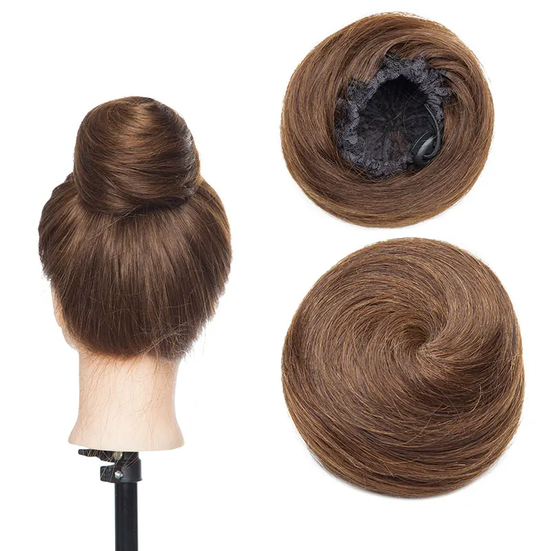 Najtaniej SEGO 30g 100% prawdziwe ludzkie włosy pączek Chignon dla kobiety nie Remy Bun kawałki włosów 2 klipy w 7 kolorach dostępne