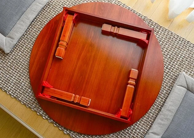 60-90cm Round Korean Coffee Table Folding Leg Asia Antique Furniture ...