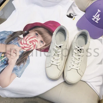 

Ins Fashion Women's Shoes Genuine Leather Flat Shoes Round Toe Lace Up Casual Shoes For Woman High Quality Leather Shoes 35-41