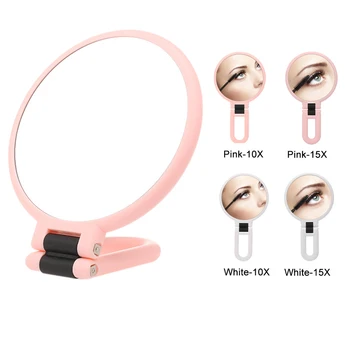 

Folding Handheld Makeup Mirror 10X/15X Magnifying Double Sided Makeup Mirror for Travel High Definition Beauty Cosmetic Mirror
