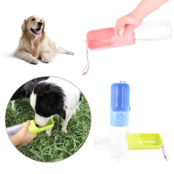 

450ML Dog Water Bottle Outdoor Travel Pet Water Fountain Portable Dog Cat Water Bowl Multifunction Dog Food Water Feeder