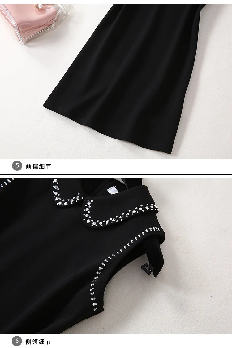 19 Summer New Products WOMEN'S Dress Liyan Tong Star Celebrity Style Sleeveless Fold-down Collar Crystal Hot Drilling Elegant Dr
