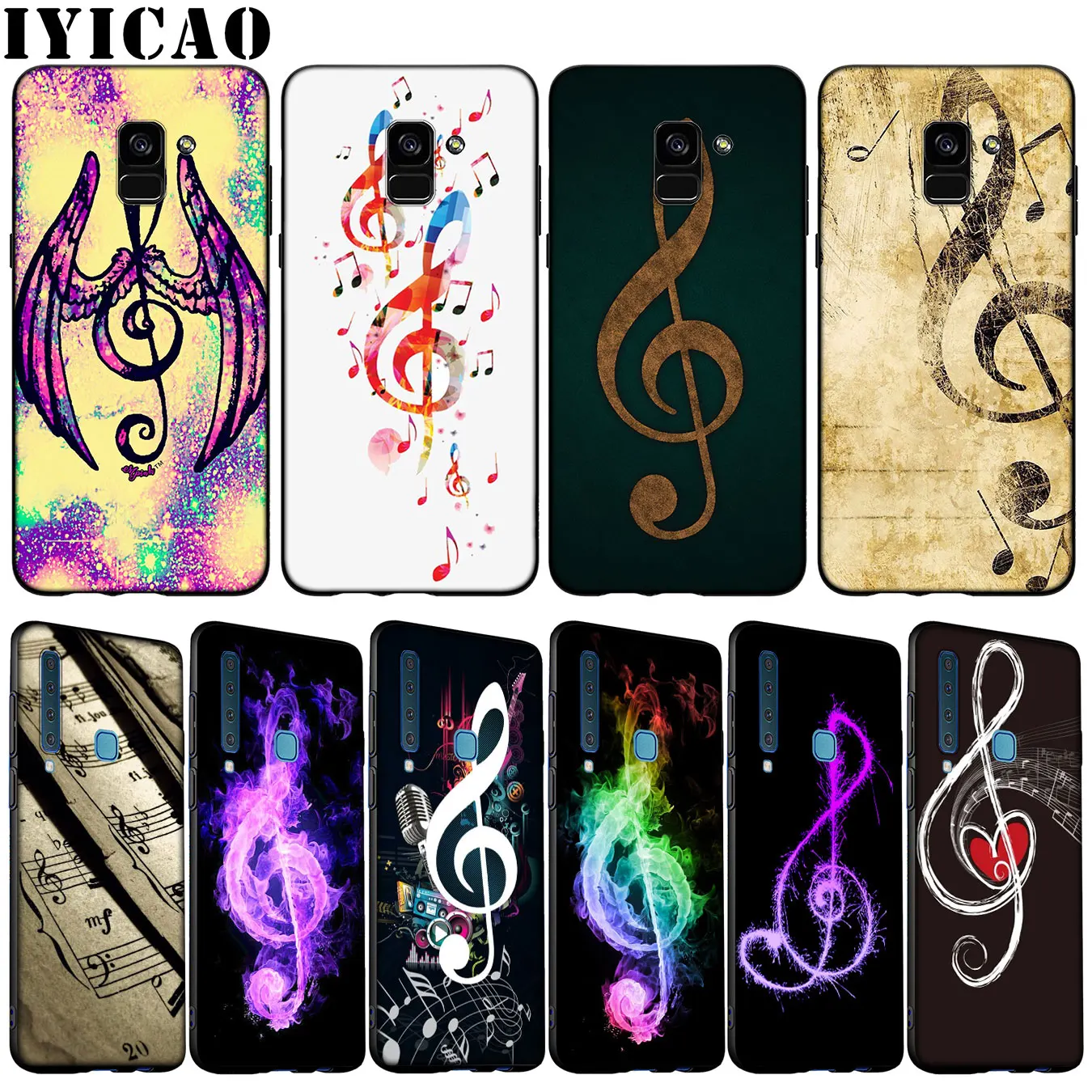 old musical note Music Soft Silicone Phone Case for Samsung Galaxy A6 A7 A8 A9 2018 A3 A5 2016 2017 Note 9 8 10 Plus 20 Ultra | Мобильные