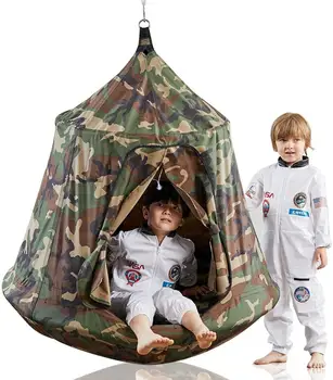 

Hanging Tree Tent for Kids 46 H x 43.4 Diam Hammock Play House Swing Waterproof Portable Indoor or Outdoor with Led Decoratio