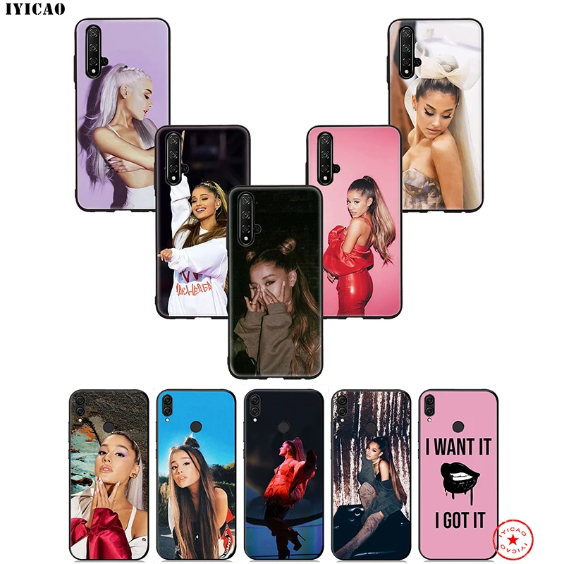IYICAO Ariana Grande Singer Soft Case for Huawei Honor 20 10 9X 9 8C 8X 8 7X 7C 7A 6A Nova 5i 4 3i 2 2i Lite Pro View Note |