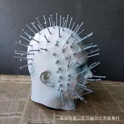 Фильм Hellraiser латексная маска Hellraiser ужас костюмная Маска Косплей Аксессуары Хэллоуин маска полное лицо взрослых ногтей маска