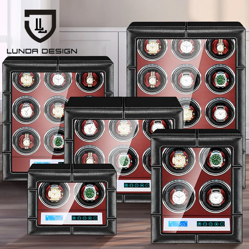 

Luxury Automatic Watch Winder Leather watches box with Mabuchi motor LCD touch screen and Remote control Watch winder box