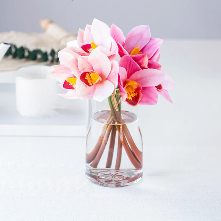 

4PCS Artificial Silk Orchid Flowers High Quality Butterfly Moth Phalaenopsis Fake Flower for Wedding Home Festival Decoration Party DIY
